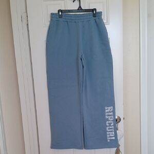 Rip Curl Womens Blue Wide-Leg Sweatpants with Logo